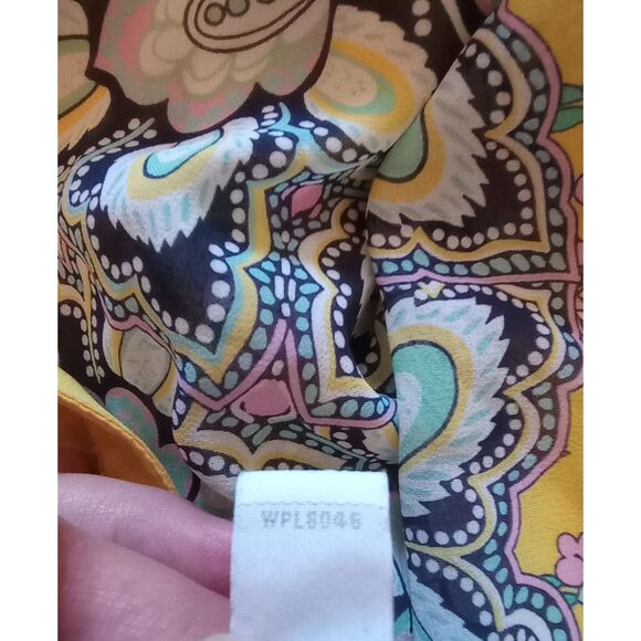 Charter Club Women's Size L Sheer Yellow Floral Blouse - Picture 7 of 7